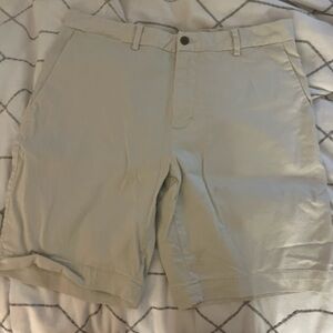 Classic Men's Beige Flat Front Shorts